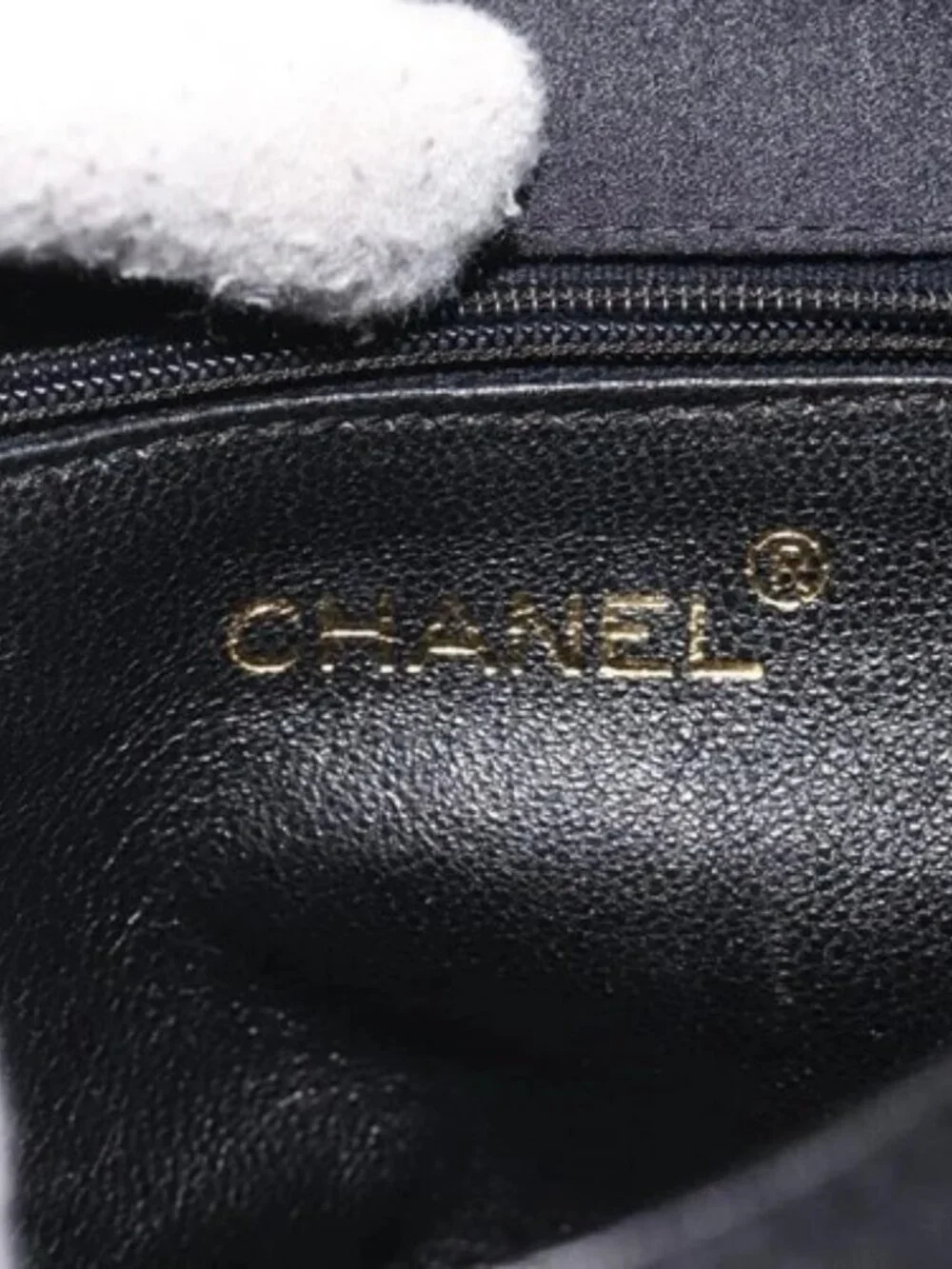 CHANEL Shoulder Bag Silk Black Gold CC Auth 123511
